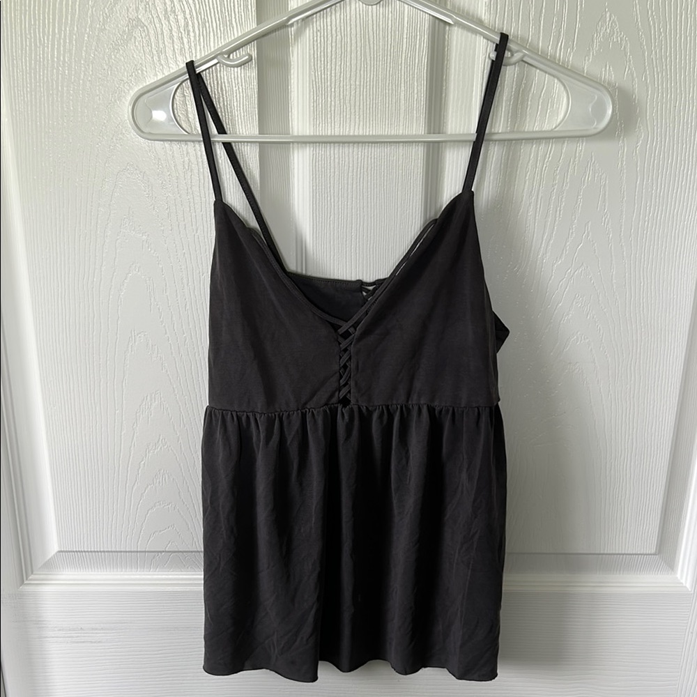 American Eagle Outfitters Gray Sleeveless Peplum Camisole